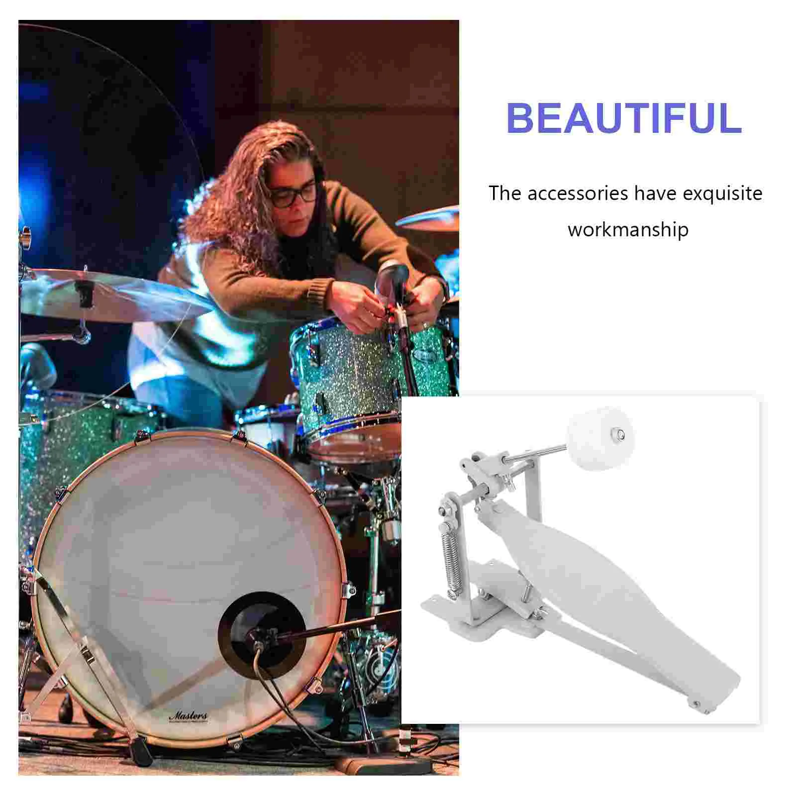 Педаль с одним молотком сверхмощный комплект для ударных барабанов аксессуар