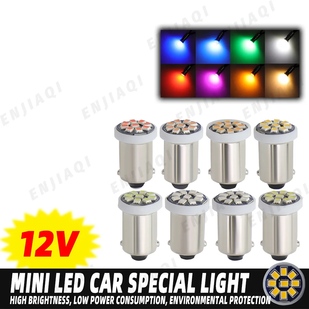 10-Piece 6V 6.3V 12V AC DC LED BA9S Light Bulb Vehicle License Plate Light T4W Wedge W5W Mini Led Interior Lamp Bulb Game Light