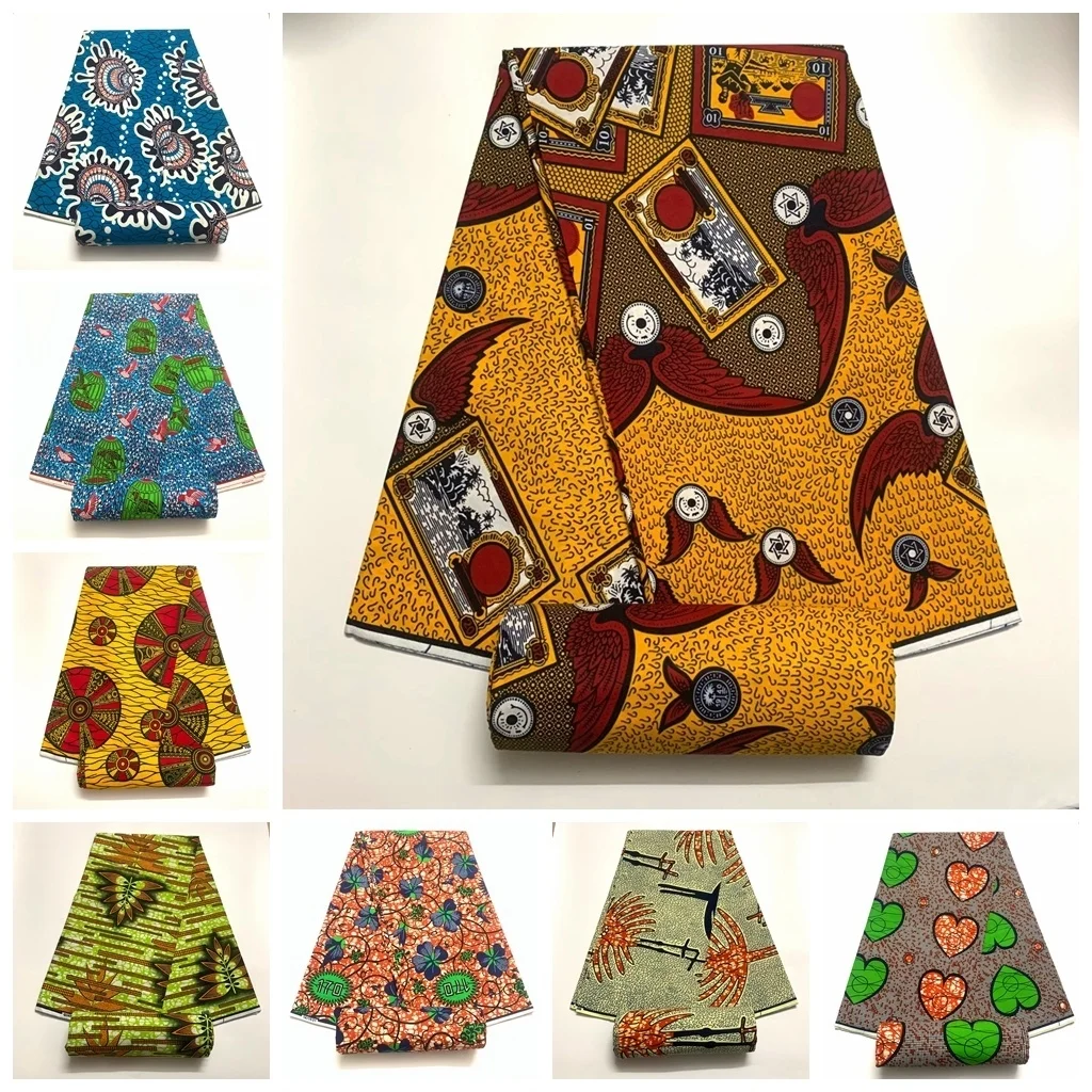 

New Guaranteed Veritable 100% Original Real Wax Ankara Fabric 2022 African Print Fabric For Wedding Dress Tissus Coton 6Yards