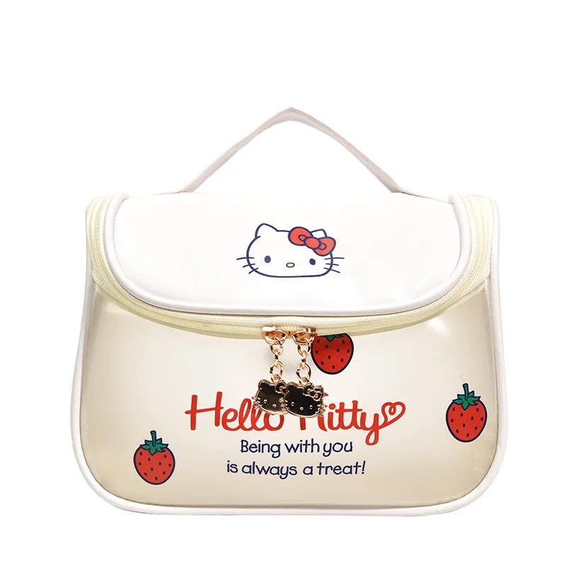 

Вместительная косметичка Sanrioed с аниме Hellokittys, Женский органайзер для туалетных принадлежностей, портативный дорожный водонепроницаемый че...