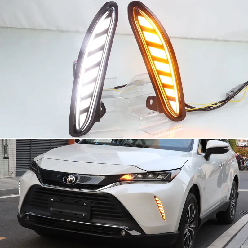 

Дневные ходовые огни для Toyota Harrier Hound 2020 2021 2022, дневные ходовые огни для Toyota Venza DRL светильник указателем поворота