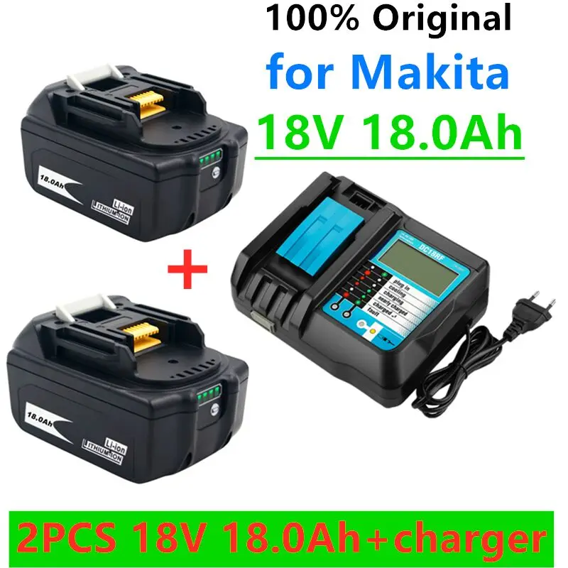 

New 18000mAh 18V rechargeable battery, 18000MAH backup Li ion battery with Makita bl1860 bl1830 + 4A charger