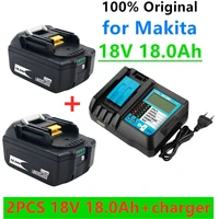 new 18000mah 18v rechargeable battery 18000mah backup li ion battery with makita bl1860 bl1830 4a charger