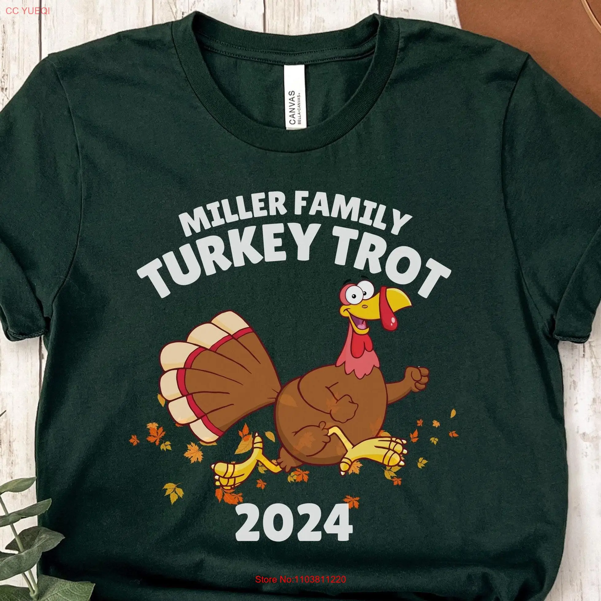 Персонализированная футболка для бега Turkey Trot 2024 на День Благодарения семейный