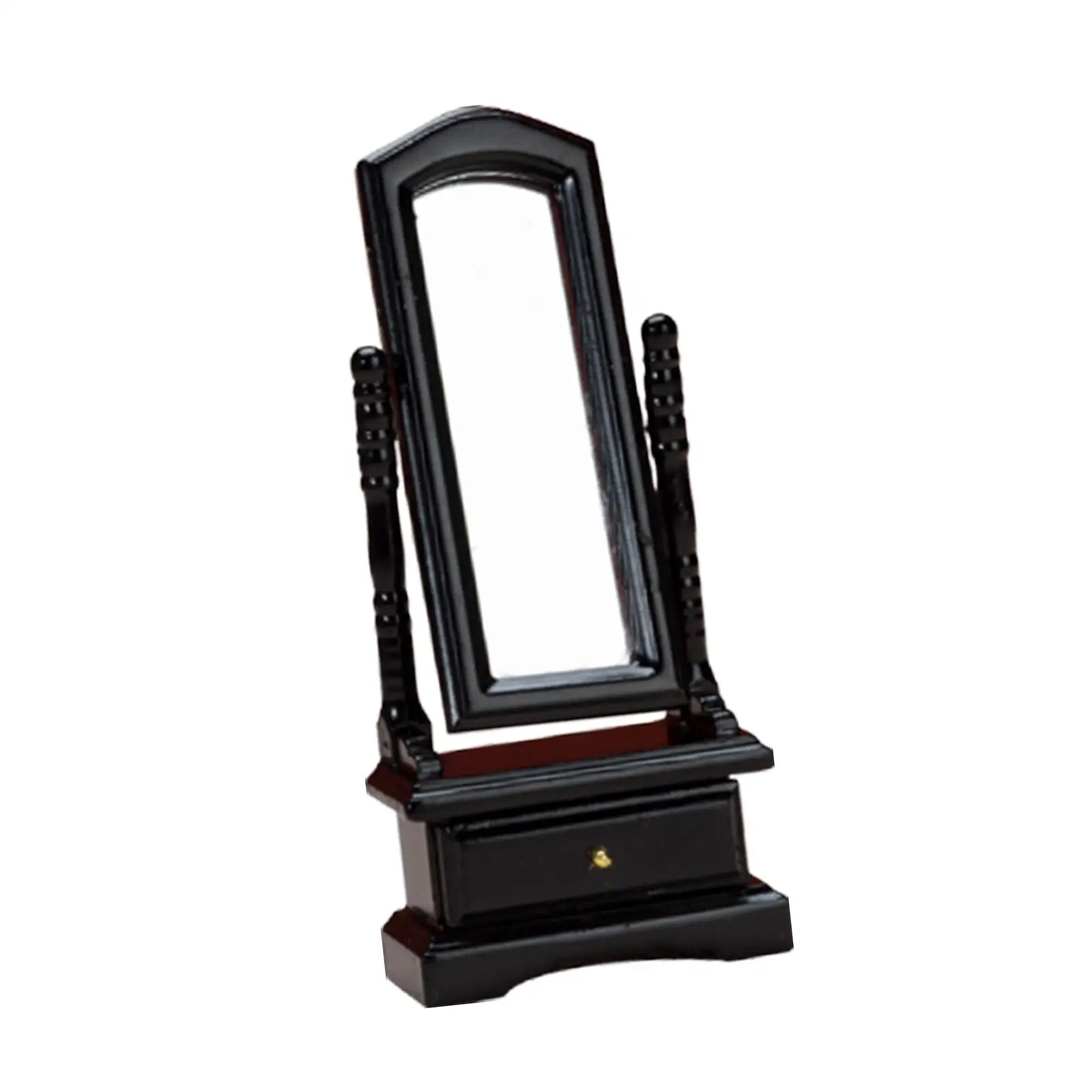 

Миниатюрное зеркало для кукольного домика 1/12, имитация мини-мебели, деревянная миниатюрная сцена для кукольного домика, реквизит, украшения для создания жизни