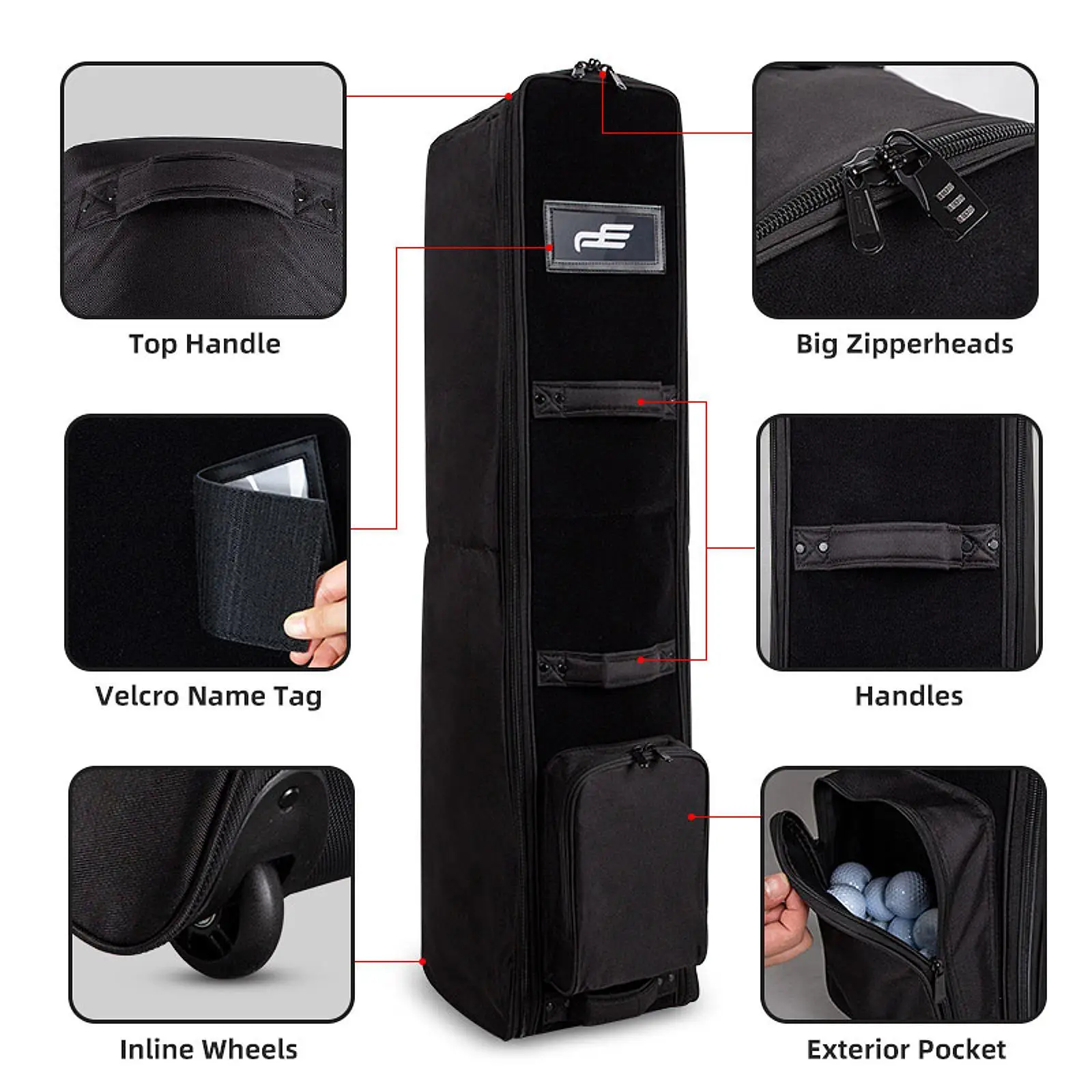 Дорожная сумка для гольфа Airlines Fit Junior на молнии с колесами