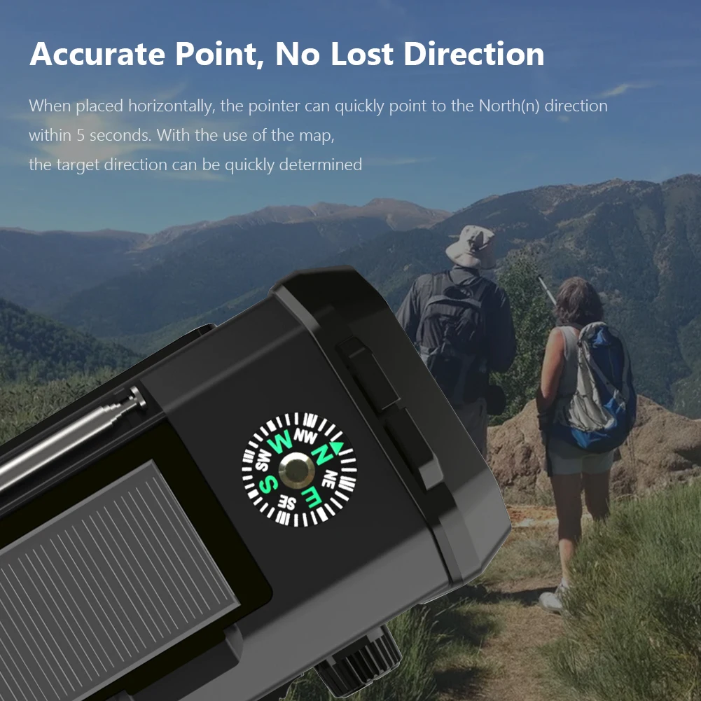 Многофункциональный ручной радиоприемник на солнечной батарее с