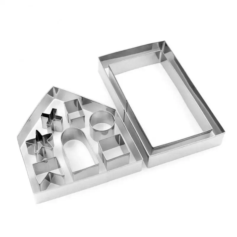 Gingerbread House Cookie Cutter Set Stainless Steel Biscuit Baking Tool Kitchen Bakeware For Home Christmas |