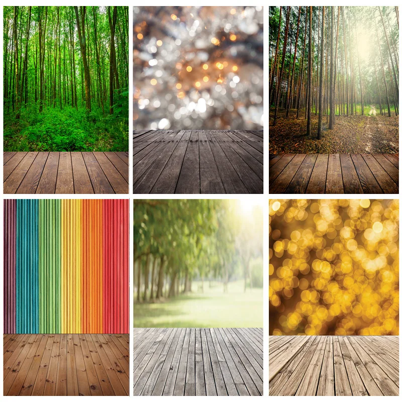 

SHUOZHIKE Art Fabric Photography Backdrops Planks Landscape Flower Photo Studio Background Props DHT-06
