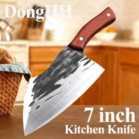 7 inch kitchen knives forged meat cleaver knife multifunctional boning butcher knife damascus stainless steel slicing chopping