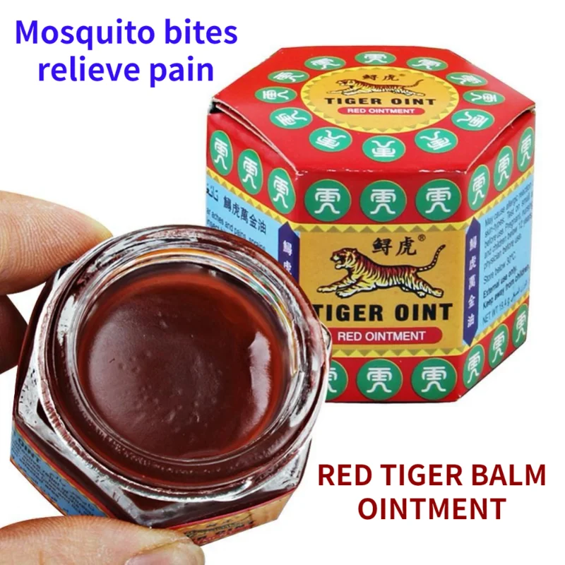 

Thailand Painkiller Red Tiger Balm Ointment Insect Bite Headache Dizziness Muscle Pain Relief Arthritis Joint Body Pain Balm 20g