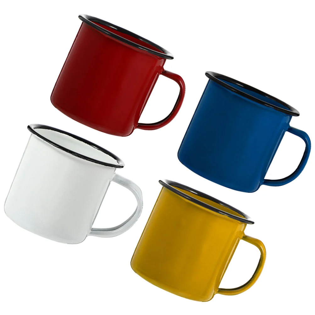 

Enamel Coffee Mugs Small Camping Tea Cups Travel Vintage Drinking Cup China Enamelware Water Milk Espresso Tumbler Soup Bowl