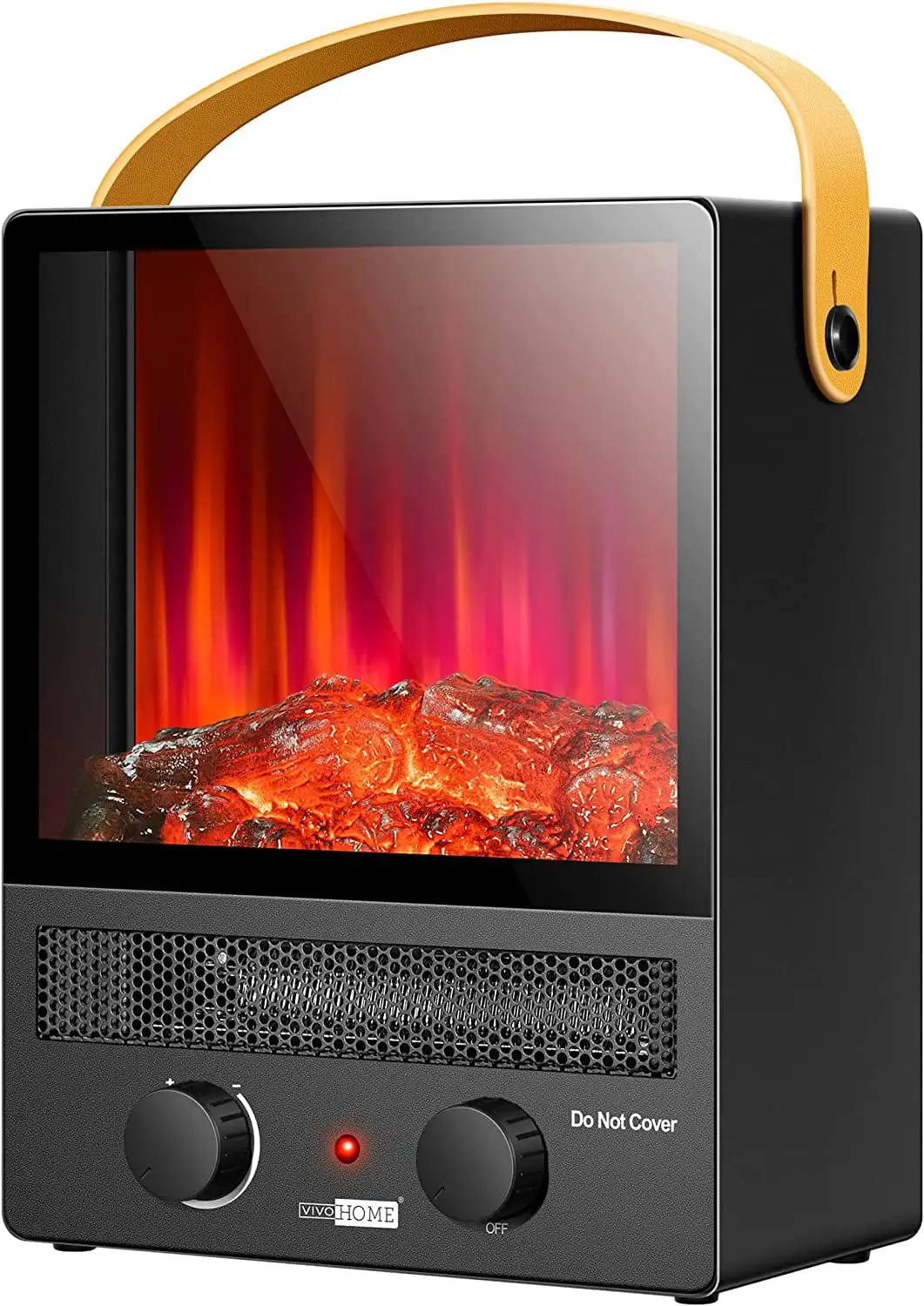 

Indoor heating 14.6 Inch Mini Portable Fireplace 750W/1500W with 3D Realistic Flame Effect, Tip-Over and Overheating Protection