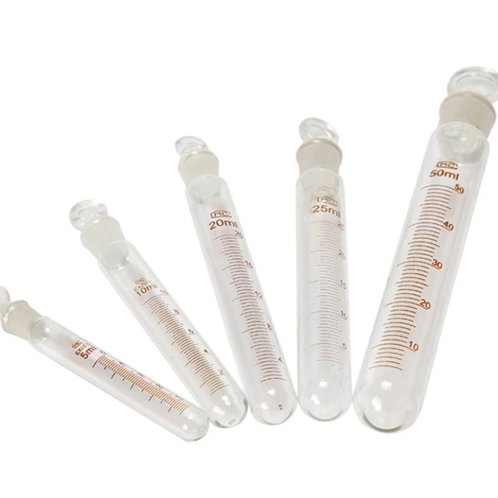 

1Pc/Lot Clear Glass Test Tubes Round Bottom with Glass Stopper for Kinds of Labs Schools Graduated Glassware