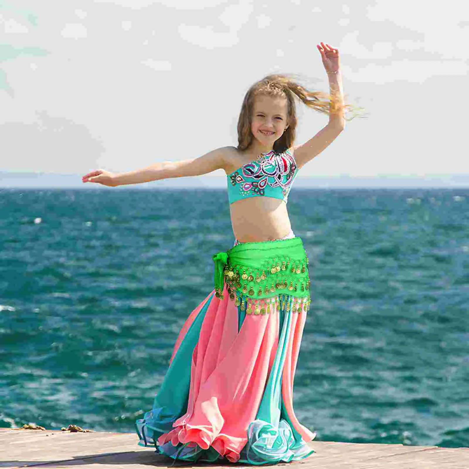 Танцевальный шарф юбка на бедрах красное платье животе одежда пирата женские