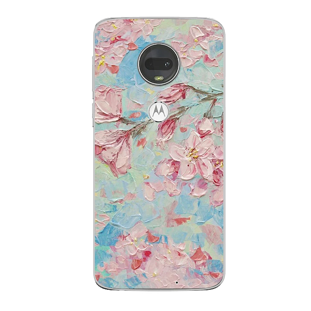 Painting Flower Case For Motorola Moto G60S G7 G8 G9 G10 G20 G30 E7 E7i Plus Play Power G50 G200 5G Soft TPU Shockproof Fundas