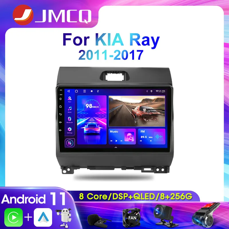 Автомагнитола 2DIN, 9 дюймов, мультимедийный видеоплеер для Kia Ray 2011-2017, беспроводное навигационное устройство Carplay, 4G, Android 11, Bluetooth