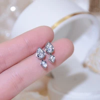 france fashion exquisite flash earrings elegant for women simple compact anniversary temperament jewelry lady luxury earring