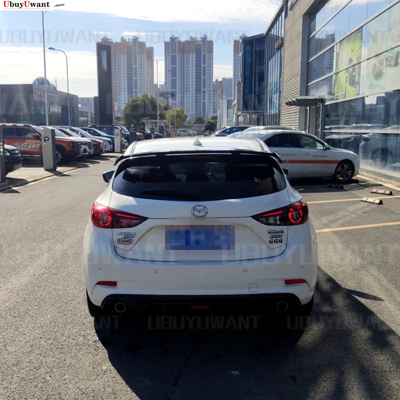 

UBUYUWANT ABS Exterior Rear Spoiler Tail Trunk Boot Wing Decoration Car Styling For Mazda 3 Axela Hatchback 2014 2015 2016 2017