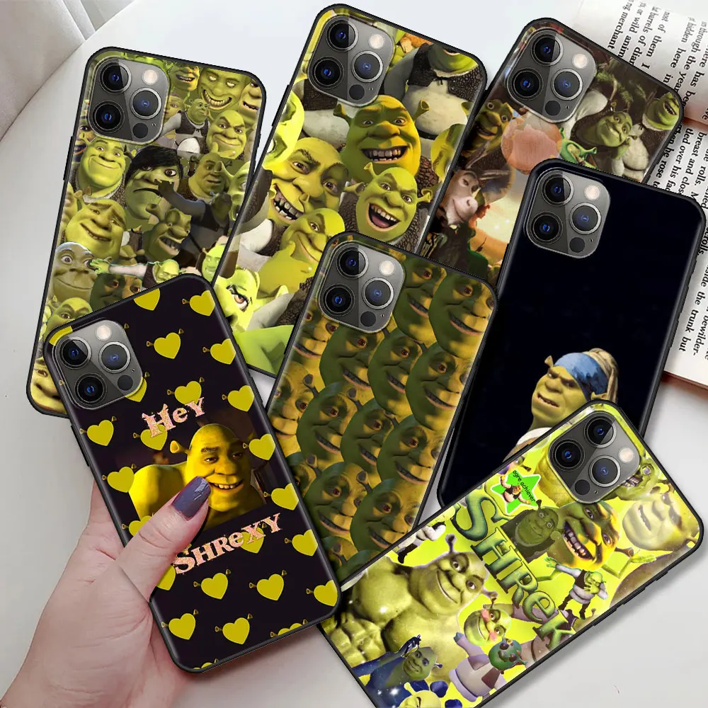 

Cartoon Green Monster Funda Cover for Apple iPhone 11 12 13 Pro Max 8 7 Plus 12Mini ShockProof Phone Case XR X 6 6S XS SE Coque