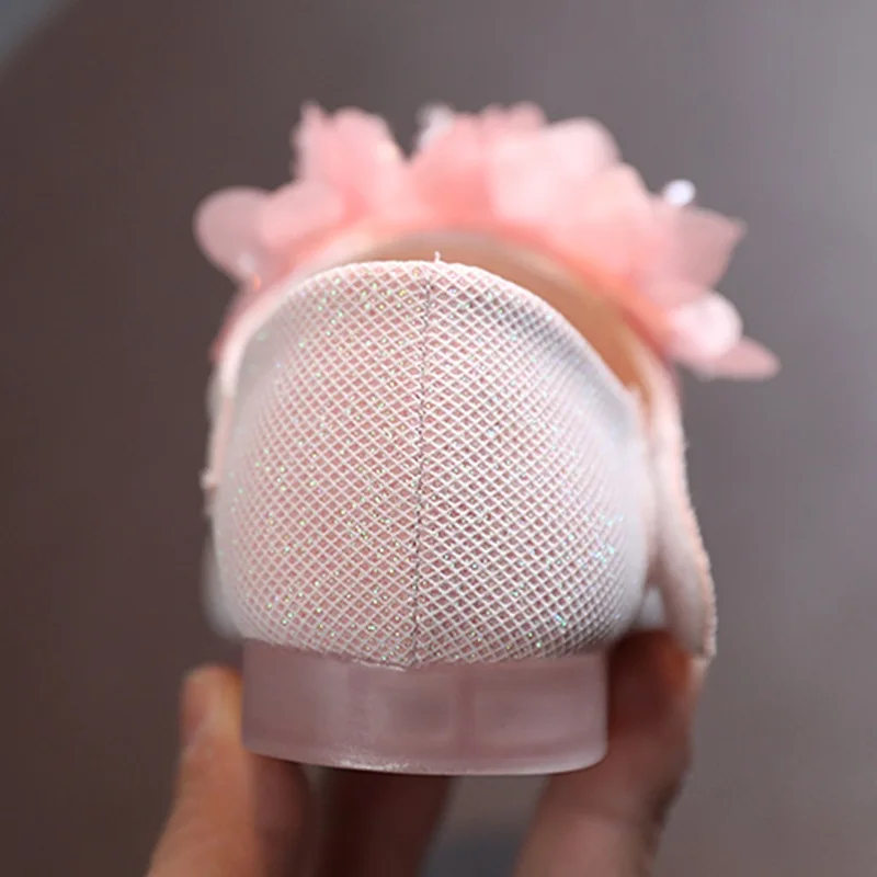 Туфли кожаные детские для девочек блестящие туфли принцессы плоская подошва