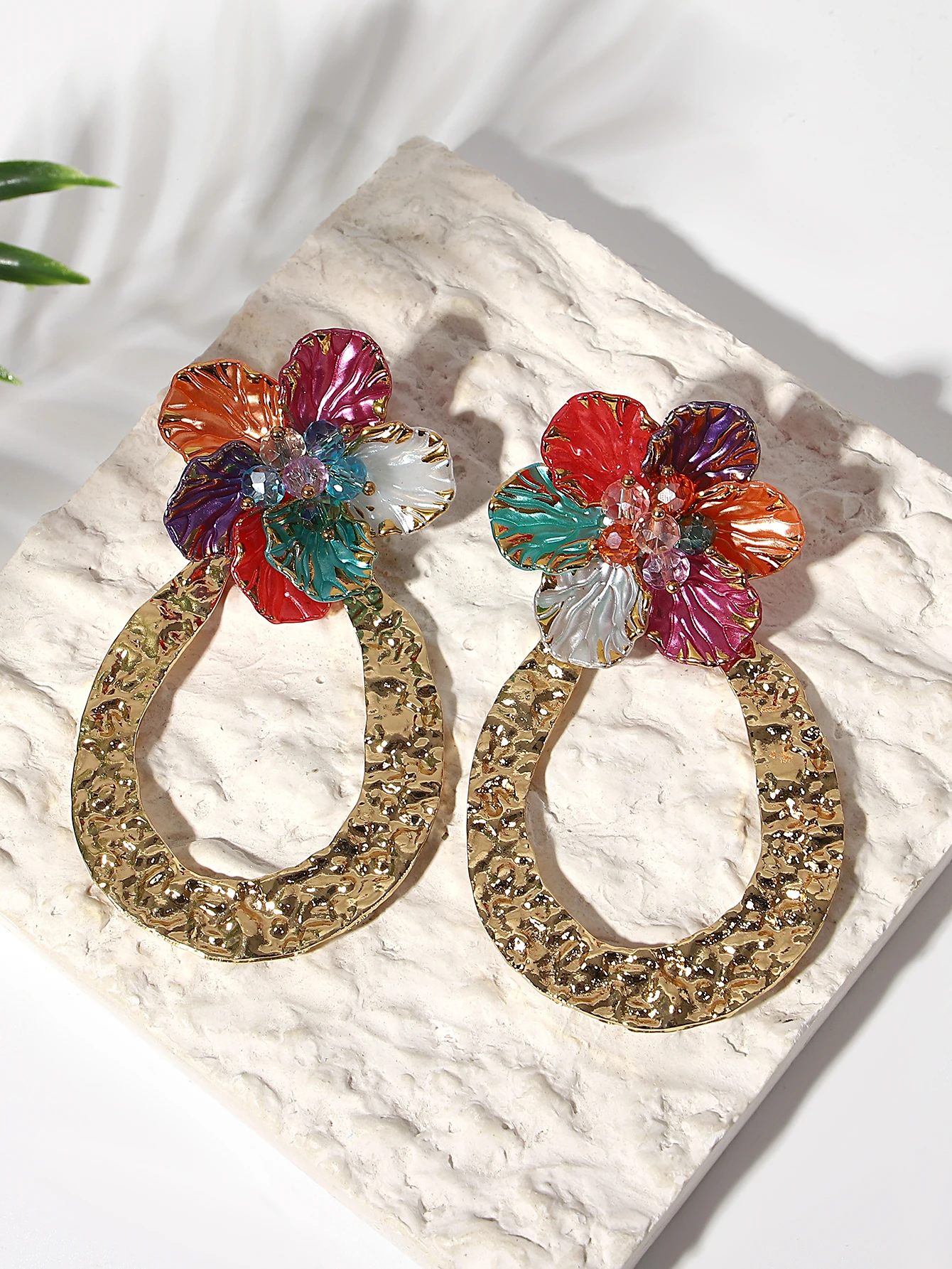 Модные Красочные Висячие серьги Lifefontier в форме капли цветка для женщин милые