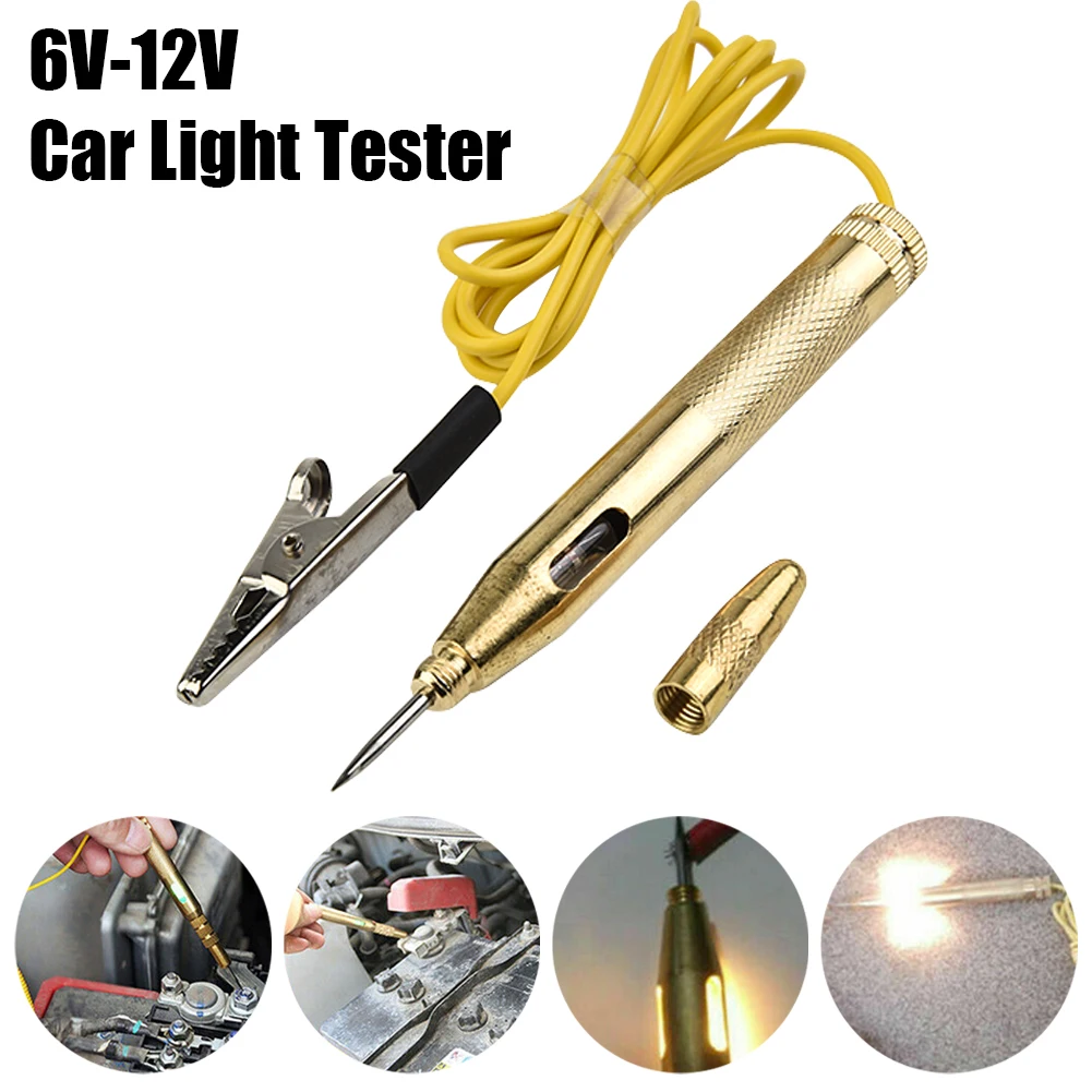 

Automotive Voltage Tester Pen Electrical Car Light Lamp Test Pencil 6V/24V Car Circuit Fuse Voltage Tester Test Light Probe Pen