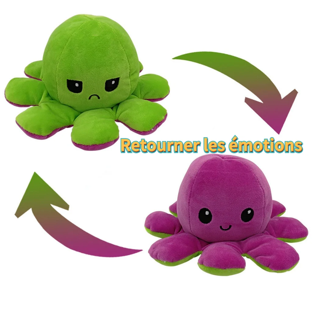 

Plush double-sided flip octopus mood change doll emotional toy children's birthday gift plush doll mood notification 02