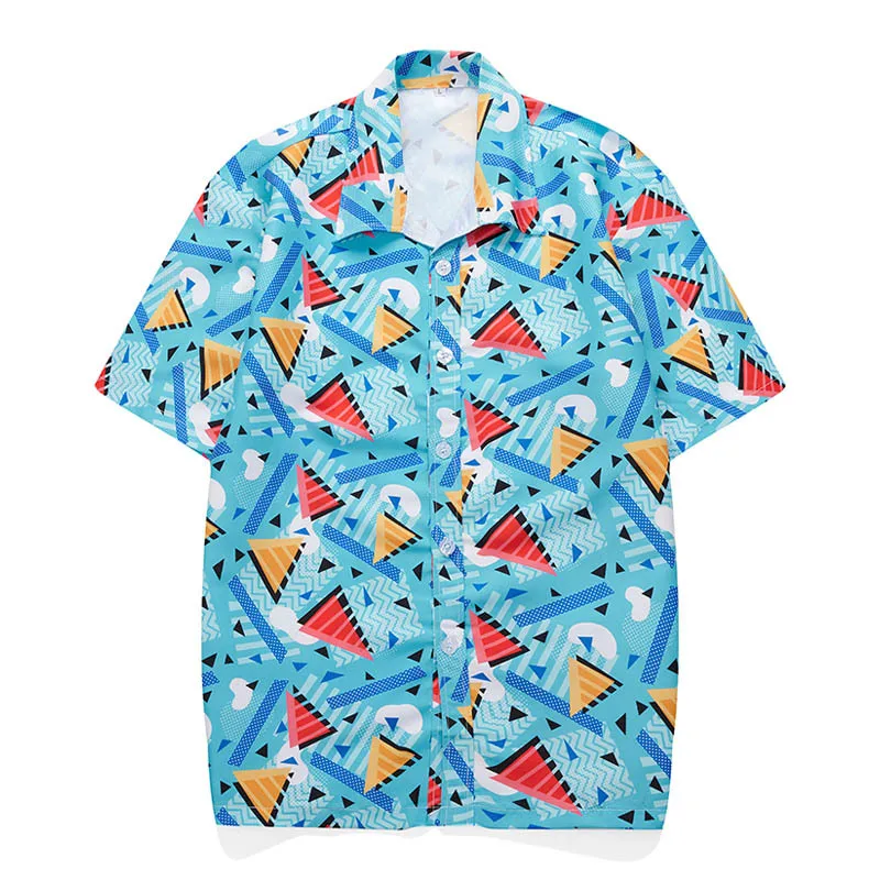 

2022 summer shirt hawaiian men's short sleeve beach shirt holiday shirt printed lapel retro shirt g174