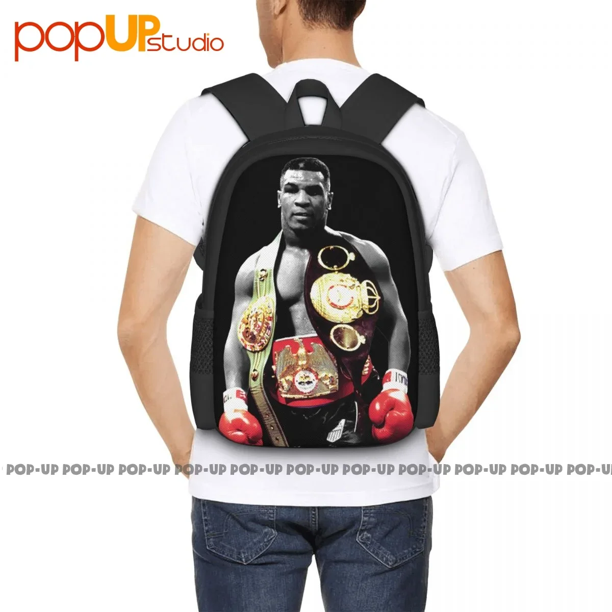 Фото The Champ Tyson Boxing Creed Хип-хоп Рэп Harajuku Legend Mike Рюкзак Большая вместительная складная сумка для покупок №5