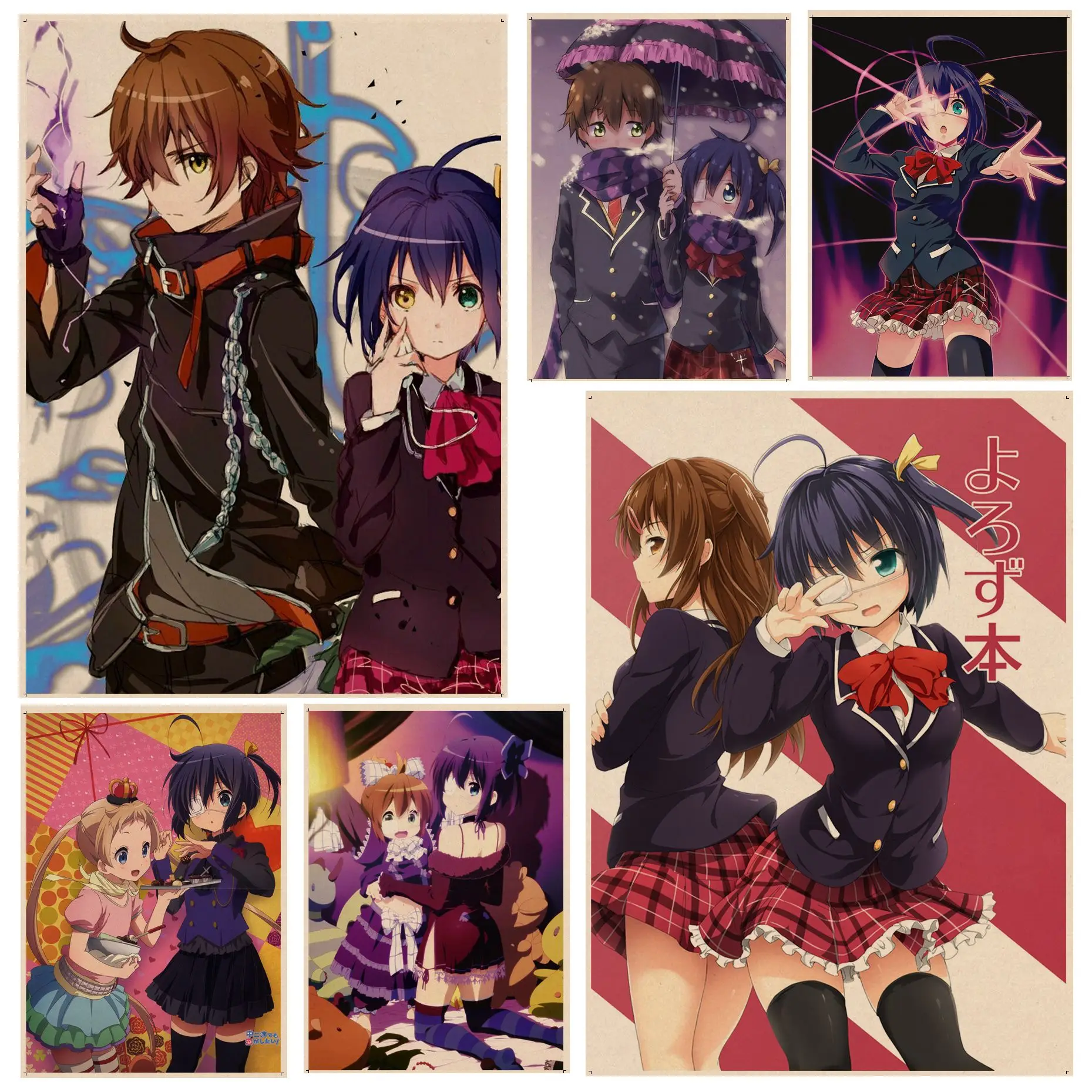 

Love Chunibyo Other Delusions Classic Anime Poster Decoracion Painting Wall Art Kraft Paper Nordic Home Decor