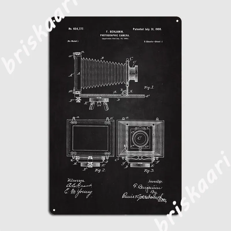 1900 камера патент искусство металлический плакат настенный пещера декор для паба
