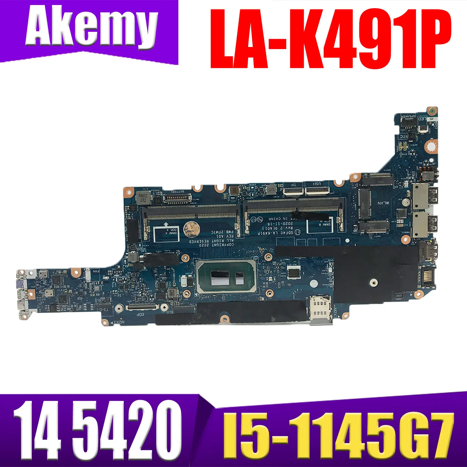 

Exchange!CN-01M3M4 01M3M4 1M3M4 Mainboard For DELL 5420 Laptop Motherboard GDF40 LA-K491P With SRK03 I5-1145G7 CPU