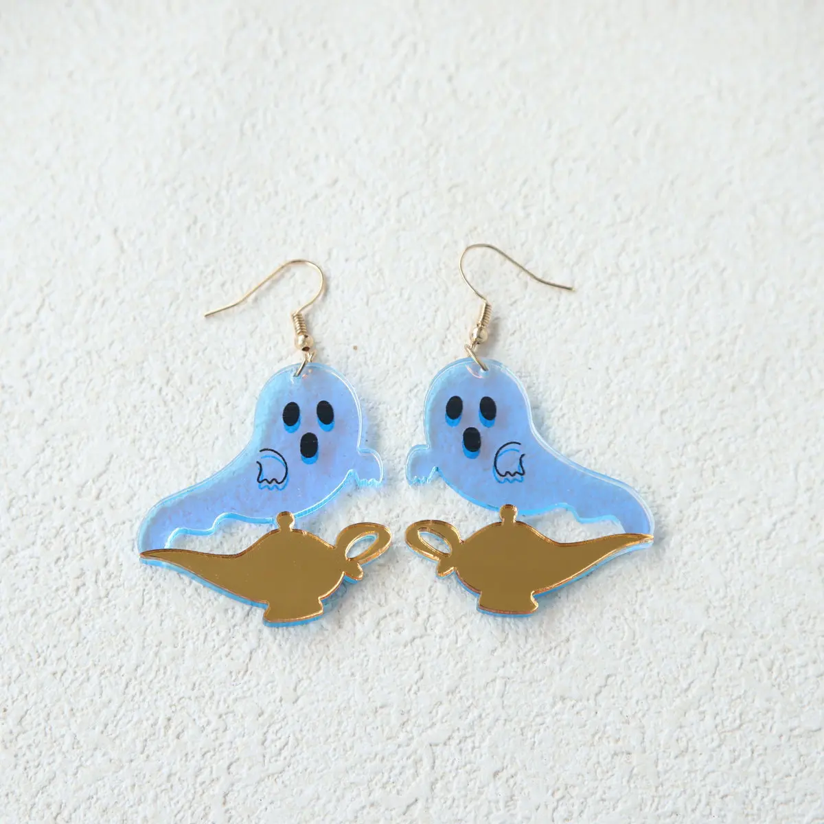 

2023 Halloween Acrylic Earrings New Aladdin's Lamp Ghost Cute Quirky Earrings Earrings Female Factory Wholesale