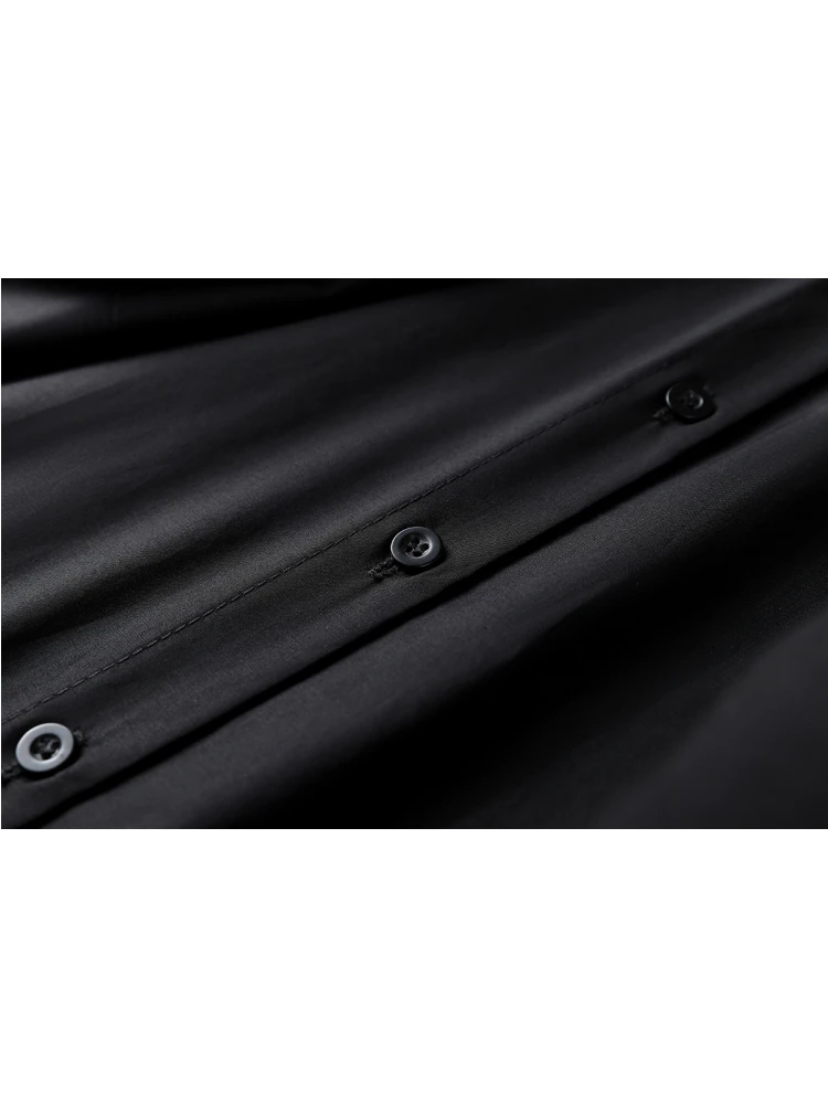 Рубашка женская однобортная оверсайз Готическая блузка черного цвета с длинным