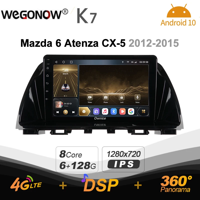 

Автомобильное мультимедийное радио Ownice K7, Android 10,0, для Mazda 6 Atenza CX-5 2012-2015, видеоплеер, 6G + 128G, быстрая зарядка, коаксиальный 4G LTE