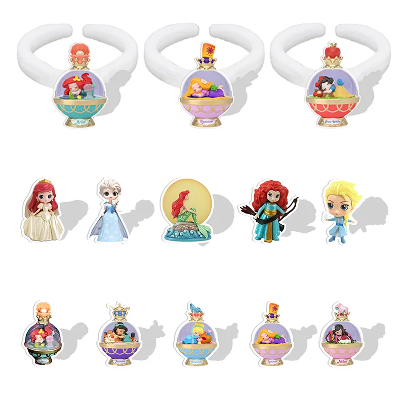 

Disney Princess Ring Elsa Ariel Snow White Resin Acrylic Ring Party Cute Girls Diverting Jewelry Anneau Accessories Ring GTX220