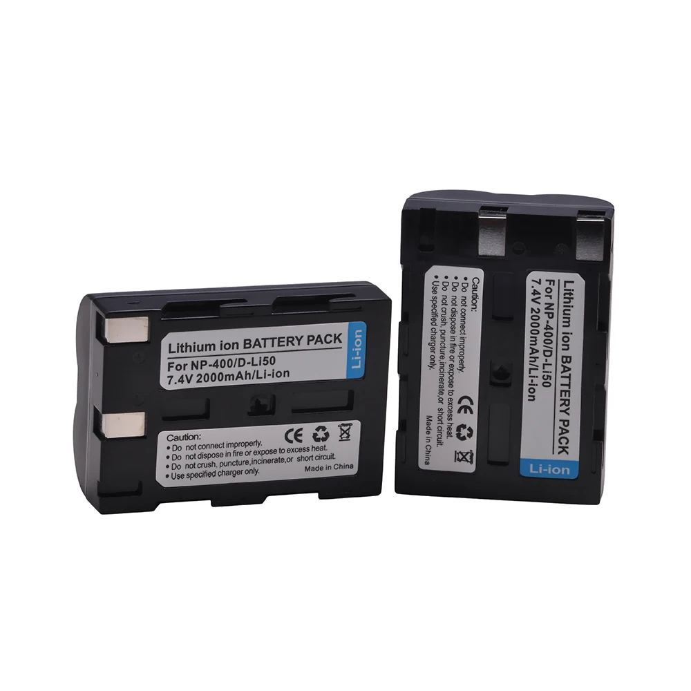 Pickle Power 2000mAh D-Li50 DLi50 NP-400 NP400 Аккумулятор для Pentax K10D K20D Konica Minolta DiMAGE A1 A2 Dynax 5D 7D Sigma SD15 -