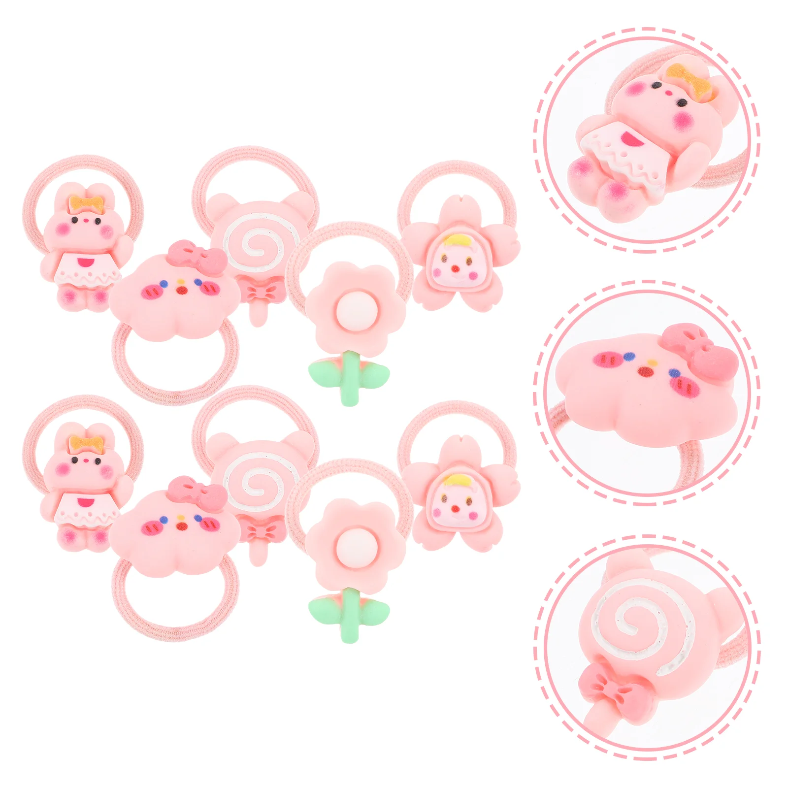 

10 Pcs Pet Rubber Band Christmas Decor Dog Ponytail Holders Nylon Headdress