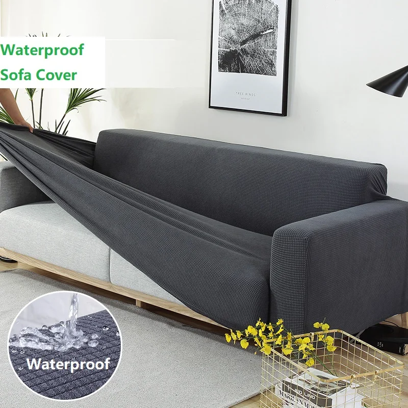

Gray Color Waterproof Sofa Cover Thicken Polar Fleece All-inclusive Slipcover L Shape Sectional Sofa Covers for Living Room