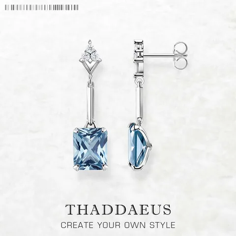 Серьги-капли аквамарин Thaddaeus 925 sterling silver