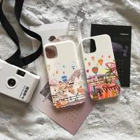 turkey landscape hot air balloon phone case candy color for iphone 6 7 8 11 12 13 s mini pro x xs xr max plus