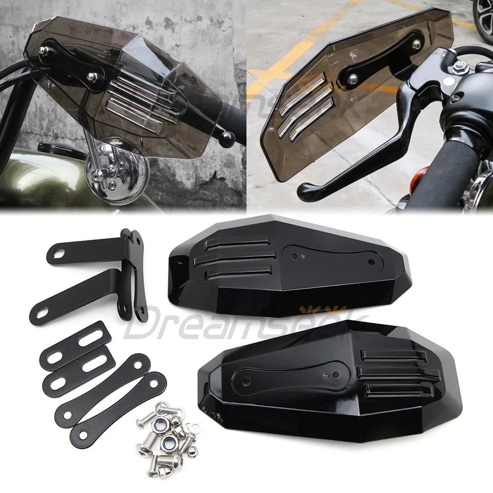 

Hand Guard Protector for Harley Sportster XL883 V-Rod Wind Deflector Shield Black Motorcycle Adjustable Windshields Handguards