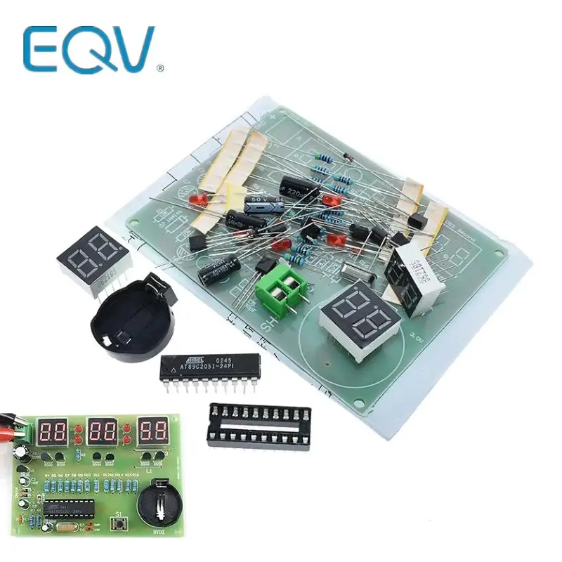 

DIY Kits AT89C2051 Electronic Clock Digital Tube LED Display Suite Electronic Module Parts and Components DC 9V - 12V