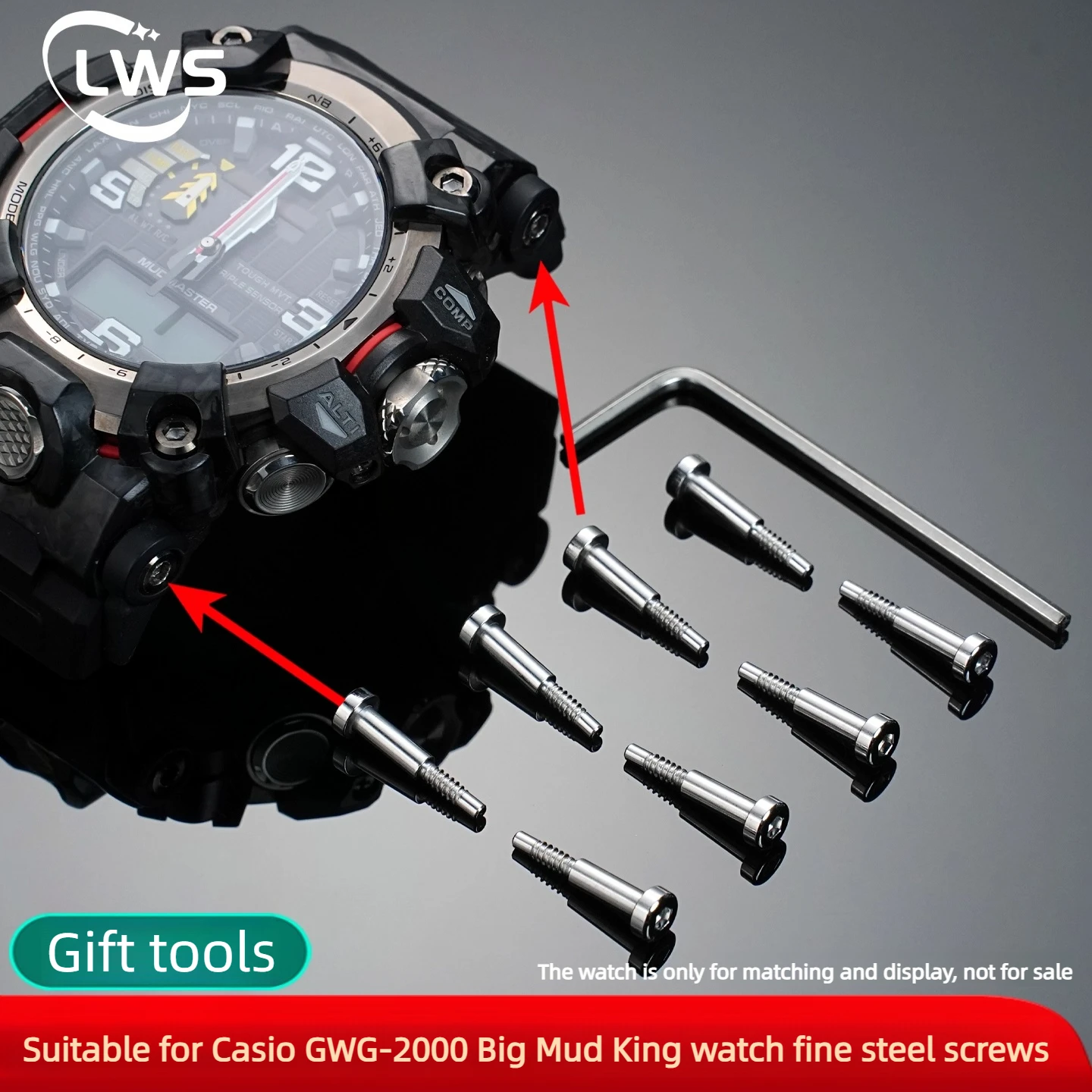 Фото Для часов Casio G-SHOCK GWG-2000 GWG2000 Big Mud King Series Корпус и ремешок Соединительные крепежные стальные винты Металлическая гайка Боковые винты №2