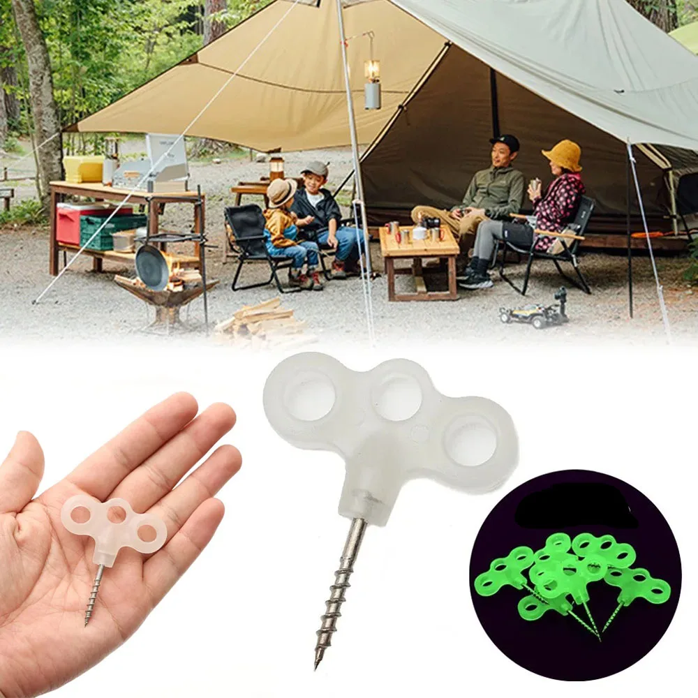 10/15 Шт. Светящиеся Белые Колья Для Палатки Ветрозащитная Веревочная Застежка С
