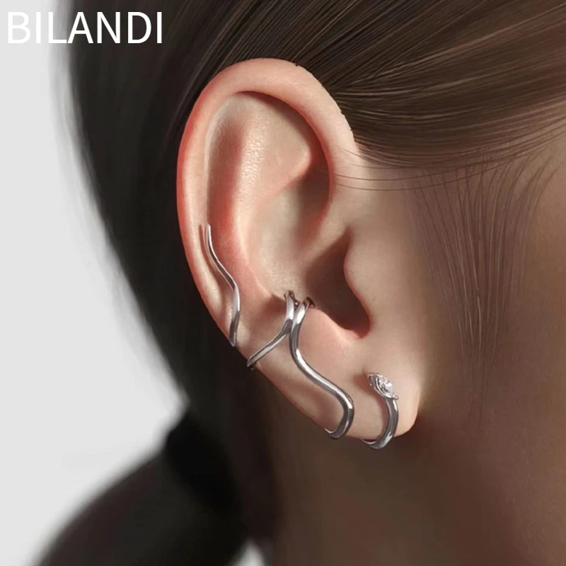 

Modern Jewelry 2023 Trend New European and American Design Snake shape Metal Clip Earrings For Women Fashion Accessories
