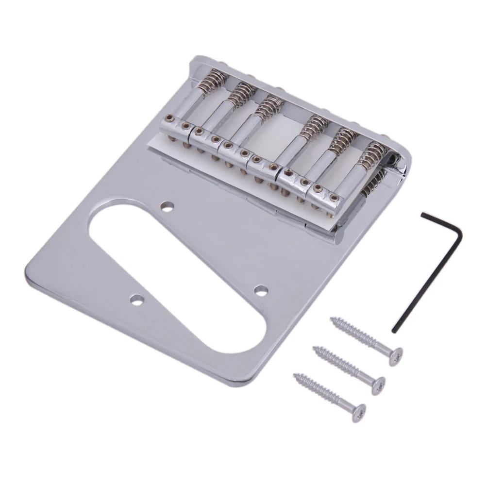 

6 Saddle Guitar Bridge 52MM Metal Fixed Hardtail Saddle Bridge Top Load Guitar Tailpiece for Electric Guitar Accessories