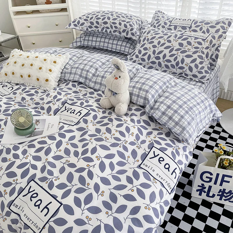 

100% Cotton Bedding Set Warm Duvet Cover Pillow Case Bed sheet Quilt Cove Single Double King Queen Size Bed Linens 3/4pcs