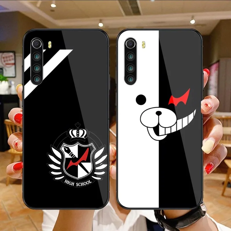 

Чехол Monokuma для телефона Xiaomi 12, 11T, 10, 9, Redmi Note 11, 10, 10S Pro, Redmi 9, 9A, 8, черный стеклянный чехол для телефона из поликарбоната